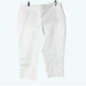 Talbots Perfect Skimmer White Cotton Spandex Pants Size 12 Petite
